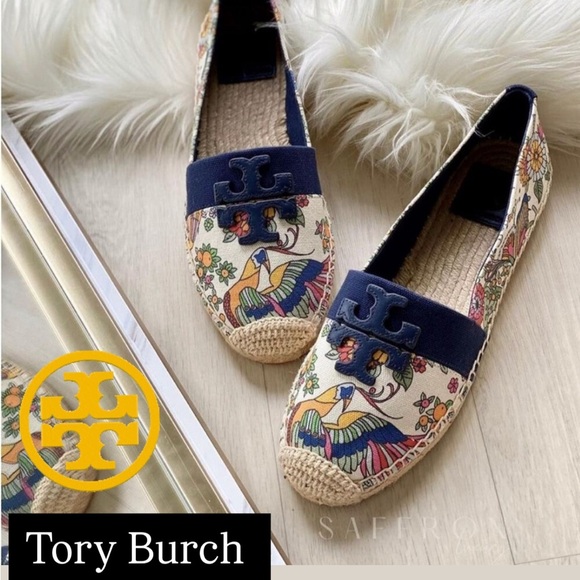 TORY BURCH Weston Flat Espadrille  Promised Land/Royal Navy 57785 Size 8 - Picture 1 of 10